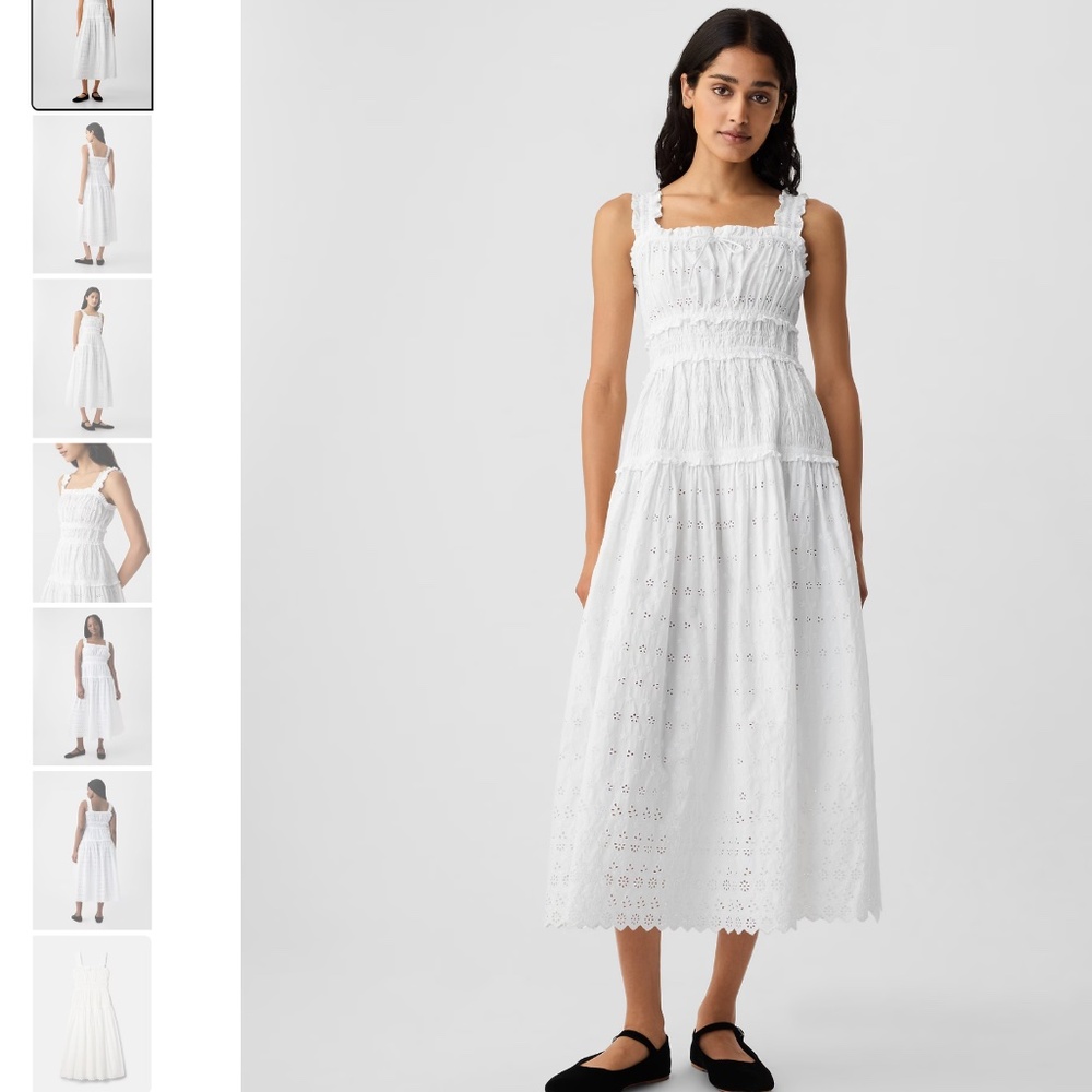 Gap x Doen Eyelet Midi Dress NWT